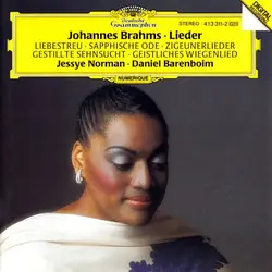 cd johannes brahms, jessye norman, daniel barenboim - lieder: liebestreu - sapphische ode - zigeunerlieder - gestillte sehnsucht -