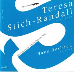 cd teresa stich - randall, hans rosbaud - récital au festival d'aix - en - provence 1956 (1982)