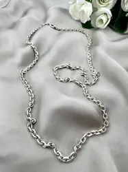 chaîne en argent grosse maille forçat l66cm argent 800 millième (19 ct) 27,43g