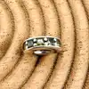 charm pandora argent anneau orné de zircon cubique vert olive argent 925 millième (22 ct) 1,48g