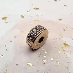 charm pandora clip pavé rose