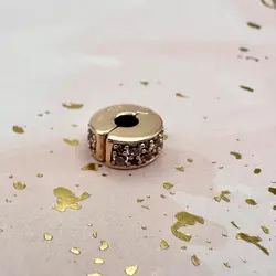 charm pandora clip pavé rose