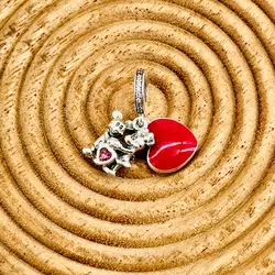 charm pandora disney mickey & minnie amour argent 925 millième (22 ct) 4,63g