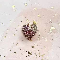 charm pandora feuille pavé scintillant en or rose avec cristaux dégrades rose et violet