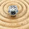charm pandora motif givré avec des zircones bleu clair  argent 925 millième (22 ct) 1,99g