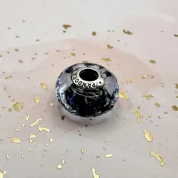 charm pandora océan verre de murano bleu foncé ondulé argent 925 millième (22 ct) 3,16g