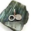 charm pandora pendant double disque bleu clair scintillant