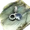 charm pandora pendant double disque bleu et étoiles scintillant argent 925 millième (22 ct) 3,11g