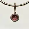 charm pandora pendant double disque rose scintillant
