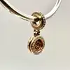 charm pandora pendant double disque rose scintillant
