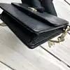 coach mini sac en cuir grainé noir avec chaîne dorée amovible