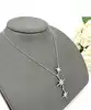 collier apm monaco triple météorites serti d'oxydes de zirconium argent 925 millième (22 ct) 6,82g