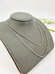 collier en argent maille jaseron ovale l88cm argent 925 millième (22 ct) 7,70g