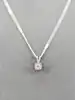 collier or blanc avec un pendentif pavé de petits diamants or 375 millième (9 ct) 1,32g