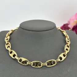 collier ras du cou grosse maille marine vermeil l40cm argent 925 millième (22 ct) 66,50g