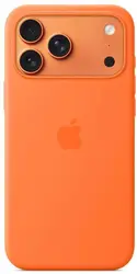 coque iphone 17 pro max en silicone avec magsafe - orange