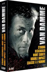 dvd van damme : cyborg + kickboxer + mort subite + double impact + chasse à l'homme