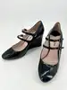 escarpins/ chaussures miu miu en cuir verni à double bride avec talons compensés