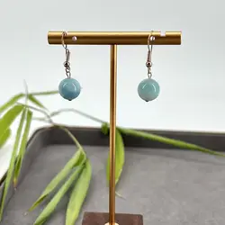 fbo-lari boucles d’oreilles pendantes boule en larimar