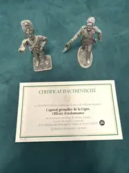 figurines en plomb soldats de la grande armée napoléonienne - caporal granadier de la ligne, officier d'ordonance