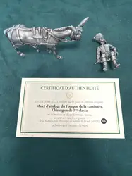figurines en plomb soldats de la grande armée napoléonienne - mulet d'attelage du fourgon de la cantinière, chirurgien de 3ème cla
