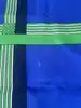 foulard / carré yves saint laurent vintage 88x88 cm vert et bleu à motif géométrique