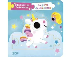 livre mes puzzles farandole : au pays des licornes