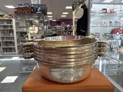 lot gamelles metal argente