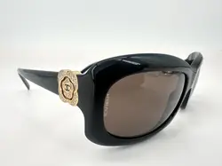 lunettes de soleil chanel 5127-b camélia strass monture noire et verres marron