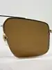 lunettes de soleil gucci gg0941s-003 en métal doré et verres marrons