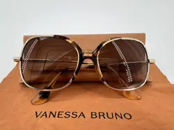 lunettes de soleil vanessa bruno zippy 01 écaille marron et métal doré