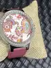 montre guess paisley quartz bracelet en cuir rose