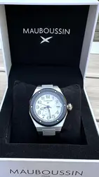 montre mauboussin kab femme mouvement quartz en acier, diamants et silicone noir 9609100-590