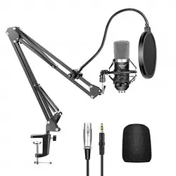 neewer nw - 700 microphone à condensateur xlr professionnel enregistrement studio & nw - 35 support de microphone à bras de ciseau