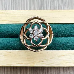 pandora bague rose ajourée motif fleur et oxydes de zirconium