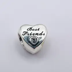 pandora charm en argent en forme de coeur pour meilleures amies argent 925 millième (22 ct) 3,90g