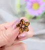 pendentif en forme de fleur avec 5 pétales en citrine facettée or 750 millième (18 ct) 1,64g
