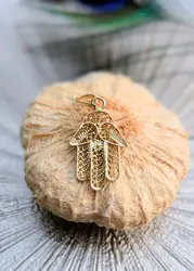 pendentif main de fatma filigrane en or  or 750 millième (18 ct) 0,91g