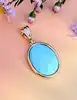 pendentif turquoise facettée singné ladriola en or 14k et 18k or 585 millième (14 ct) 10,08g