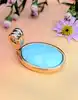 pendentif turquoise facettée singné ladriola en or 14k et 18k or 585 millième (14 ct) 10,08g
