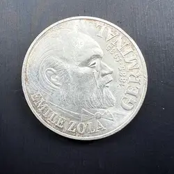 pièce 100 francs emile zola 1985 argent 900 millième 15g