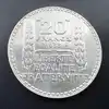 pièce 20 francs turin 1933 argent 680 millième 20g