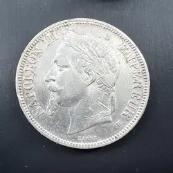 pièce 5 francs napoleon iii 1868 argent 900 millième 24,95g