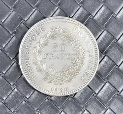 pièce 50 francs 1980 argent 900 millième 29,62g