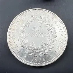 pièce 50 francs hercule 1976 argent 900 millième 29,89g