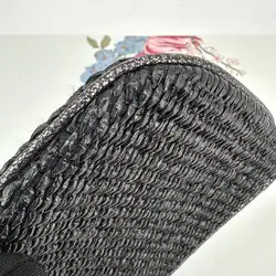 pochette lancel noir effet paille