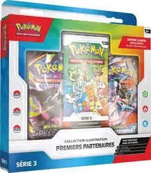 pokémon : coffret 3 boosters - collection illustration premiers partenaires - ex août start 3