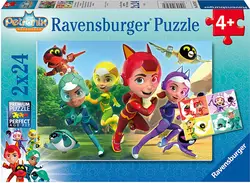 puzzles 2x24 p - les défenseurs des animaux / petronix defenders