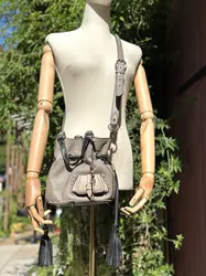 sac à bandoulière lancel premier flirt (1er flirt) en cuir taupe et noir