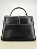 sac à main saint laurent le fermoir top handle en cuir lisse noir avec bandoulière ajustable et amovible
